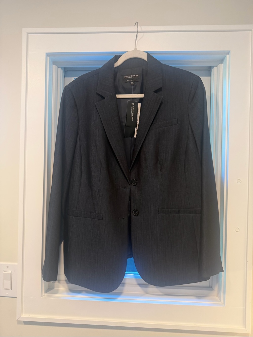Calvin Klein Women’s Navy/Denim colored Two-Button classic Blazer